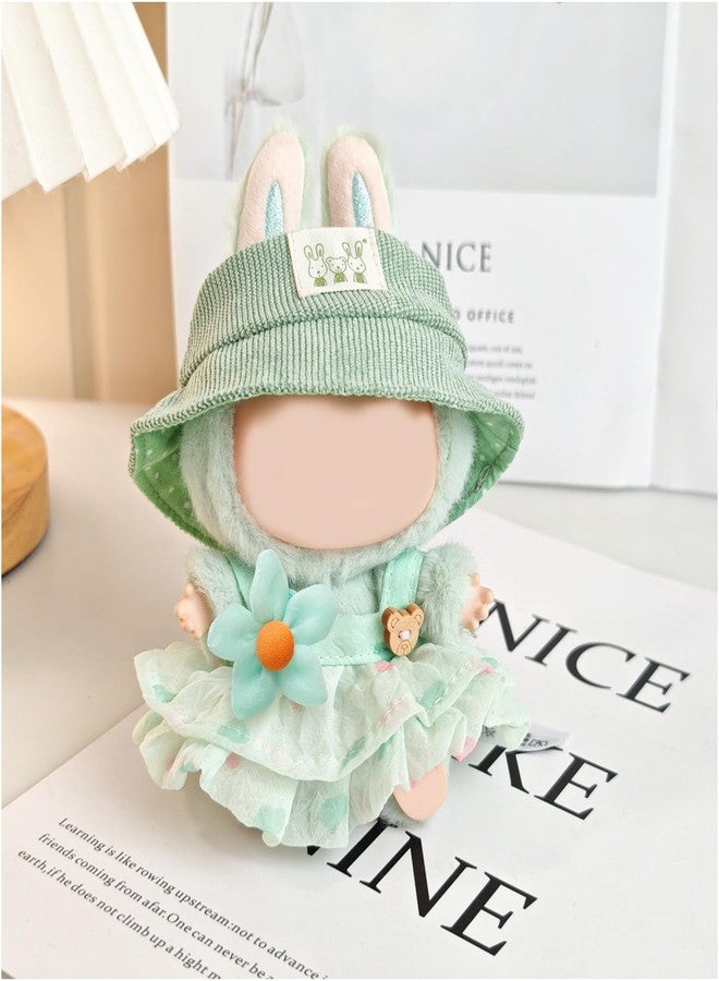 NUJOLI 17cm Doll Clothes Set, 3 Pieces Dress Hat Skirt Outfit Set for 1st/2nd/3rd La bu Doll, Stylish Flower Doll Hat Clothing Set - Image 4